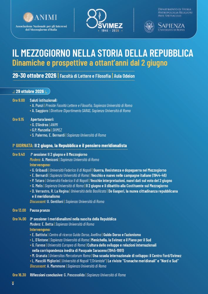 Il Mezzogiorno nella storia della Repubblica
